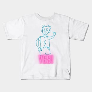 Yes Man, Funny T-Shirt, Funny Tee, Badly Drawn, Bad Drawing Kids T-Shirt